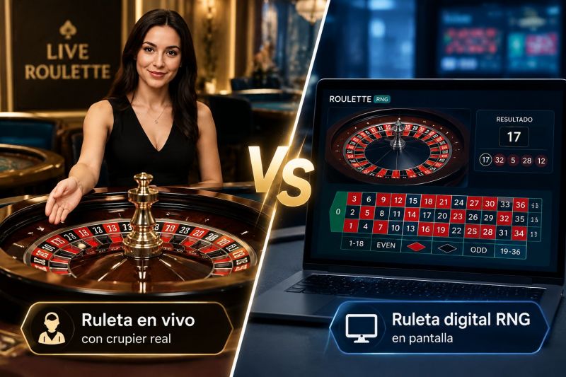 ¿Qué diferencia hay entre ruleta en vivo y ruleta RNG? Guía para jugadores en México